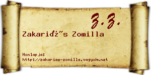 Zakariás Zomilla névjegykártya